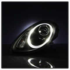 Kies-Motorsports SPYDER Spyder Porsche Cayman 05-08 Headlights - Halogen Model Only - DRL LED - Black PRO-YD-P98705-DRL-BK