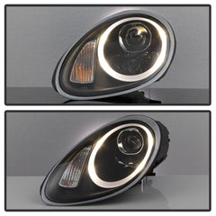 Kies-Motorsports SPYDER Spyder Porsche Cayman 05-08 Headlights - Halogen Model Only - DRL LED - Black PRO-YD-P98705-DRL-BK