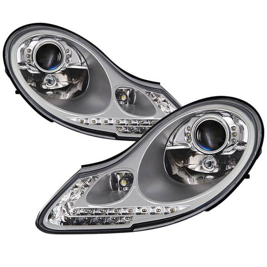 Kies-Motorsports SPYDER xTune 99-02 Porsche 996 Projector Headlights - Halogen Only (No HID) Chrome PRO-ON-PBX98697-LED-C