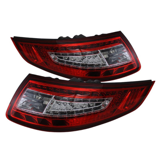 Kies-Motorsports SPYDER Xtune Porsche 911 997 05-08 LED Tail Lights Red Clear ALT-ON-P99705-LED-RC
