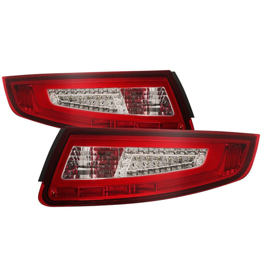 Kies-Motorsports SPYDER xTune Porsche 911 997 05-08 Light Bar LED Tail Lights - Red Clear ALT-ON-P99705V2-LBLED-RC