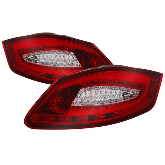 Kies-Motorsports SPYDER xTune Porsche 987 Cayman 06-08 / Boxster 05-08 LED Tail Lights - Red Clear ALT-ON-P98705-LED-RC