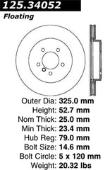 Kies-Motorsports Stoptech Centric 03-06 BMW 330Ci/04-05 330i/330xi/06-08 Z4 Front Premium High-Carbon Cryo Break Rotor