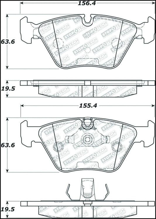 Kies-Motorsports Stoptech StopTech 06-08 BMW M3/Z4 Street Select Brake Pads w/Hardware - Front
