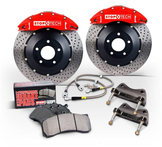 Kies-Motorsports Stoptech StopTech 06-10 BMW M5 E60 Rear BBK w/Trophy ST-41 Calipers Drilled 380x32 Rotor Pads and SS Lines