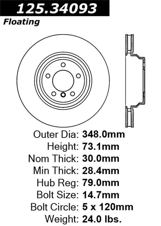 Kies-Motorsports Stoptech Stoptech 07-09 BMW 335 Series Front Premium High Carbon Cryo Brake Rotor
