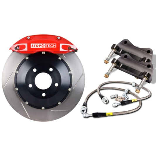 Kies-Motorsports Stoptech StopTech 08-10 Porsche Cayman S BBK Front ST-60 Red Calipers 355x32 Slotted Rotors