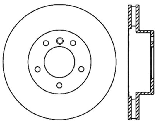 Kies-Motorsports Stoptech StopTech 09-10 BMW 535i xDrive Sportstop Cryo Cross Drilled Front Right Rotor