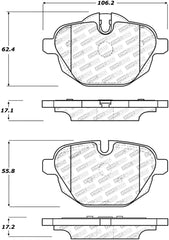 Kies-Motorsports Stoptech StopTech 11-17 BMW 5-Series / X3 Sport Performance Rear Brake Pads