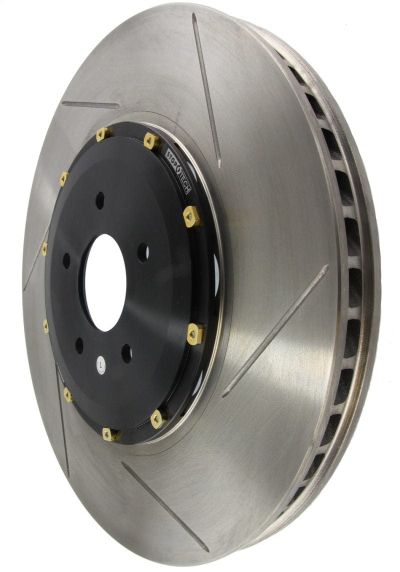 Kies-Motorsports Stoptech StopTech 12-15 BMW 335i Front Right Slotted AeroRotor w/ Black Hat