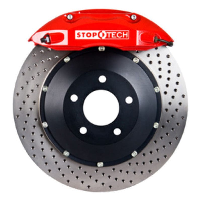 Kies-Motorsports Stoptech StopTech BBK 07-09 BMW 335i/335d Rear 345x28 Drilled 2pc Rotors ST-40 Red Calipers