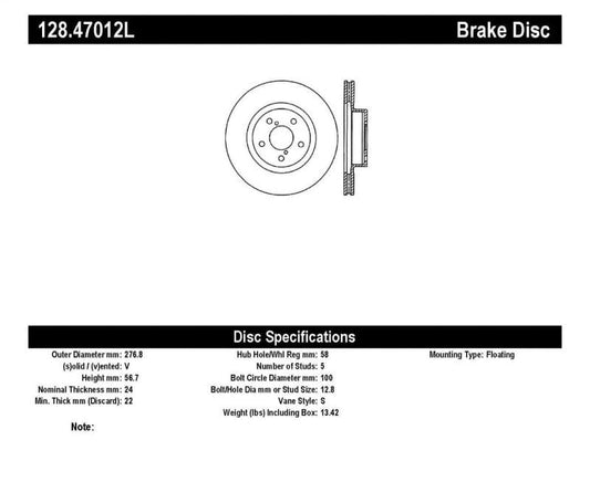 Kies-Motorsports Stoptech StopTech Drilled Sport Brake Rotor