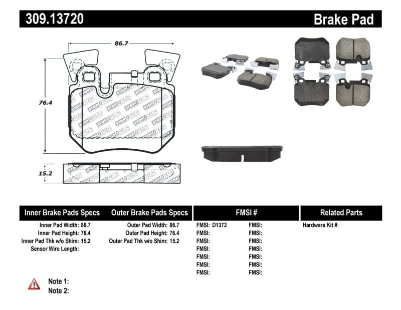 Kies-Motorsports Stoptech StopTech Performance 08-09 BMW 128i/135i Coupe Rear Brake Pads