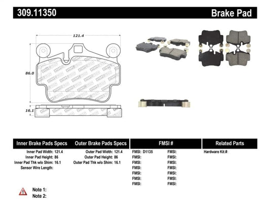 Kies-Motorsports Stoptech StopTech Performance 09-10 Porsche Boxster / 08-10 Boxster S/Cayman / 05-08 911 Front Brake Pads