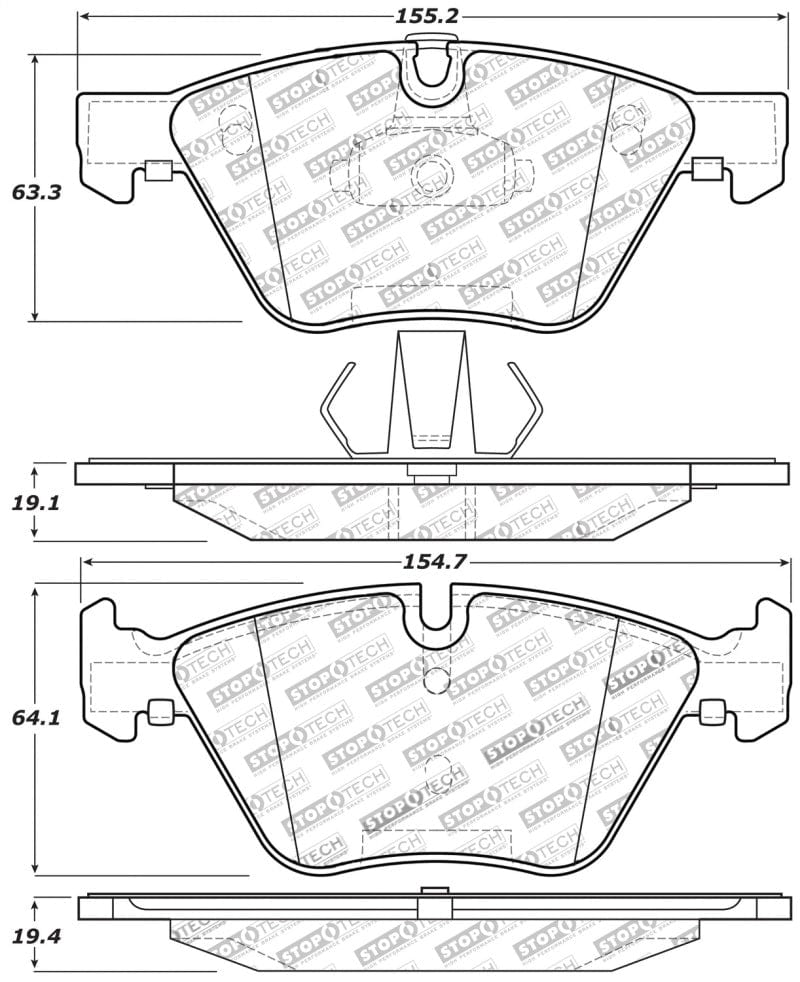 Kies-Motorsports Stoptech StopTech Performance 12 BMW X1 / 09-13 Z4 / 06 325 Series (Exc E90) Front Brake Pads