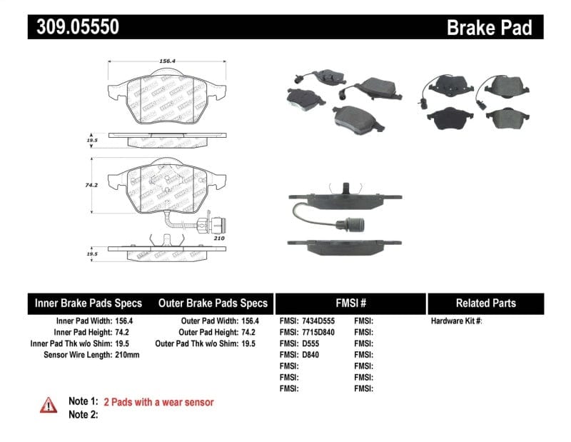 Kies-Motorsports Stoptech StopTech Performance Brake Pads