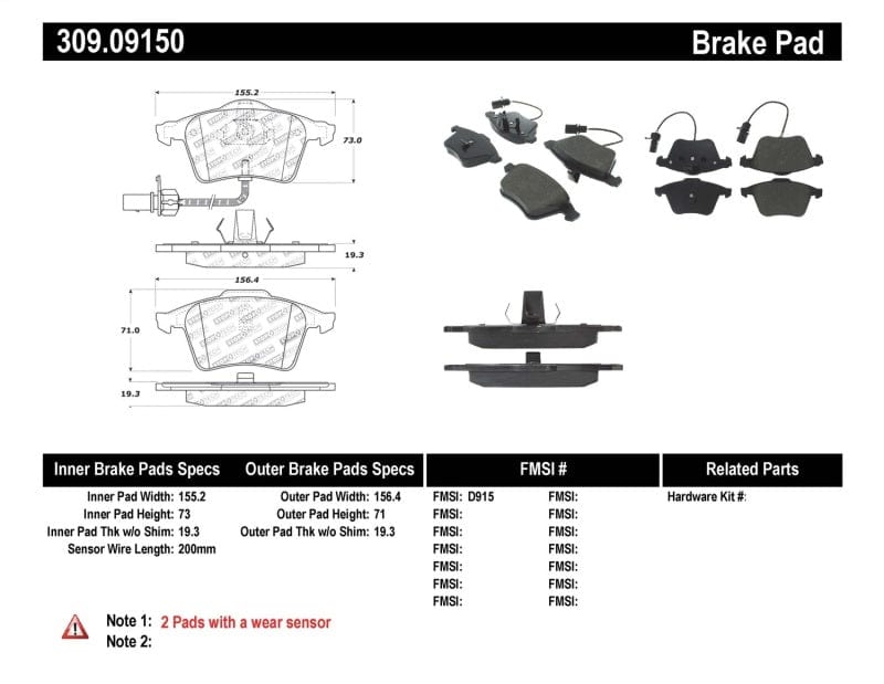 Kies-Motorsports Stoptech StopTech Performance Brake Pads