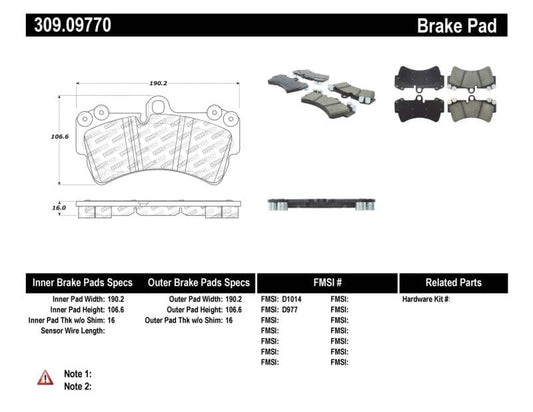 Kies-Motorsports Stoptech StopTech Performance Porsche Brake Pads