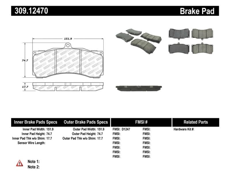 Kies-Motorsports Stoptech StopTech Performance ST-60 Front or Rear Caliper Brake Pads