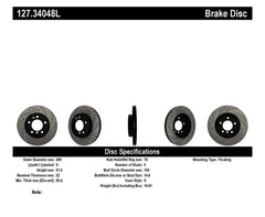 Kies-Motorsports Stoptech StopTech Power Slot 01-02 BMW Z3 / 03-09 Z4 / 3 Series Front Left Drilled & Slotted Rotor