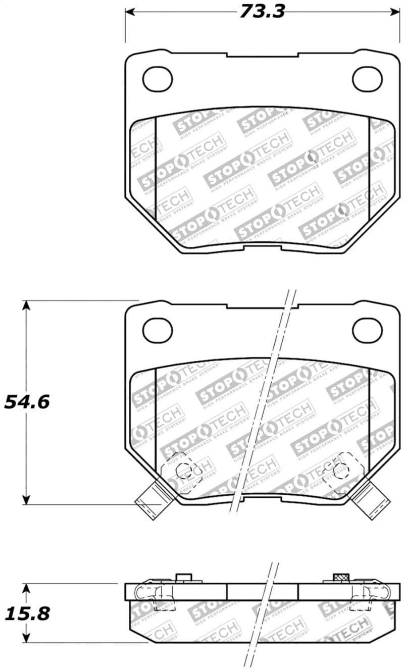 Kies-Motorsports Stoptech StopTech Street Touring 06-07 Subaru Impreza WRX (Exc STi) Rear Brake Pads