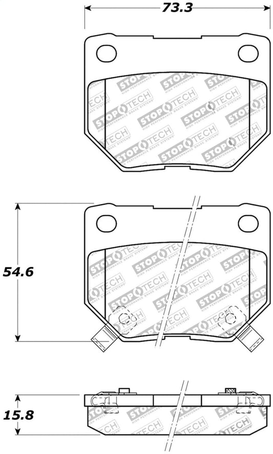 Kies-Motorsports Stoptech StopTech Street Touring 06-07 Subaru Impreza WRX (Exc STi) Rear Brake Pads