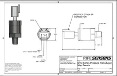 Kies-Motorsports TBM Brakes TBM Brakes RIFE 1600 PSI DTM Series Pressure Sensor Transducer 1/8" NPT