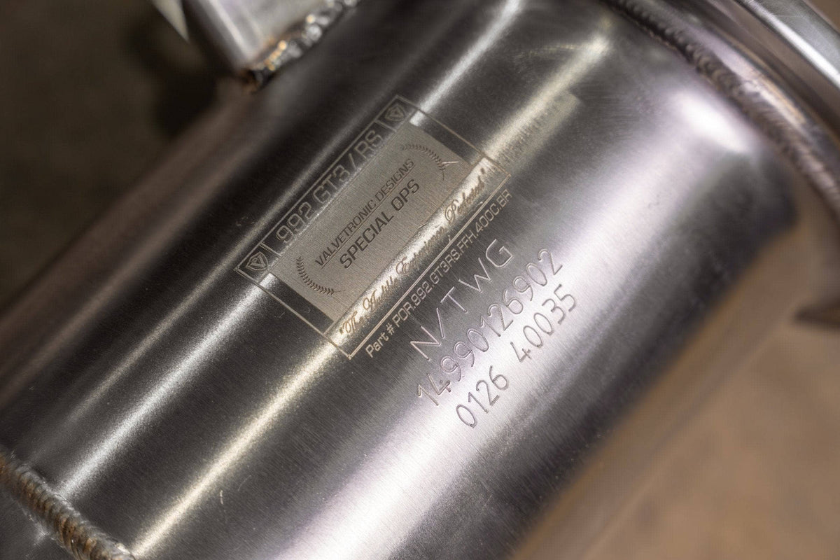 Kies-Motorsports Valvetronic Designs 400 Cell Catted Down Pipes For Porsche 992 GT3 / GT3 RS
