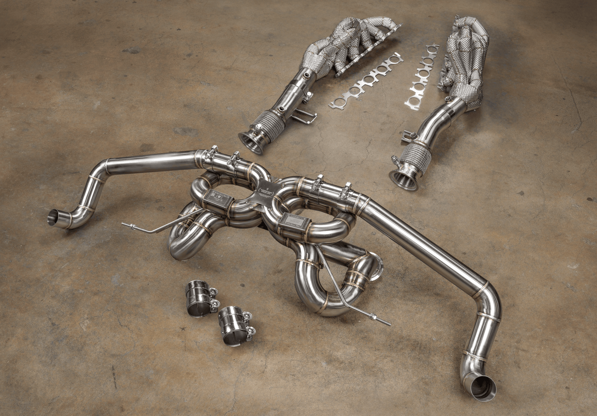 Kies-Motorsports Valvetronic Designs Audi R8 True F1 Exhaust System R8 V10 5.2 2017+ Gen 2 / True F1 Non Valved Catback  + Race Free Flow Headers / Stainless Steel T304