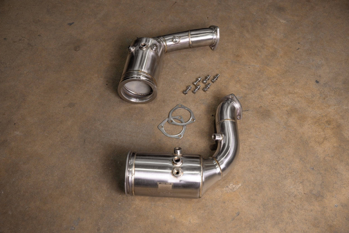 Kies-Motorsports Valvetronic Designs Bentley Bentayga V8 400 Cell Catted Downpipes