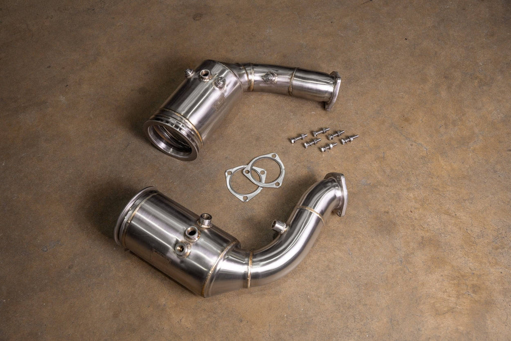 Kies-Motorsports Valvetronic Designs Bentley Bentayga V8 400 Cell Catted Downpipes