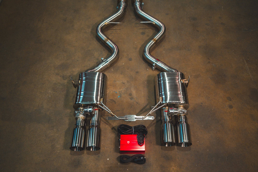 Kies-Motorsports Valvetronic Designs BMW E9x M3 Valved Sport Exhaust System (V2) AXLEBACK ONLY / (4) BRUSHED STEEL (3.5" OUTLET)