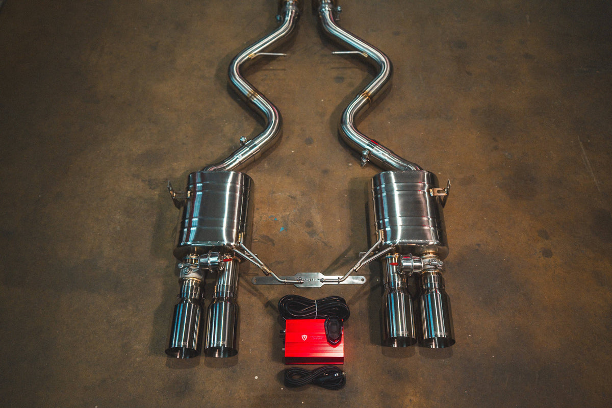 Kies-Motorsports Valvetronic Designs BMW E9x M3 Valved Sport Exhaust System (V2) AXLEBACK ONLY / (4) BRUSHED STEEL (3.5" OUTLET)