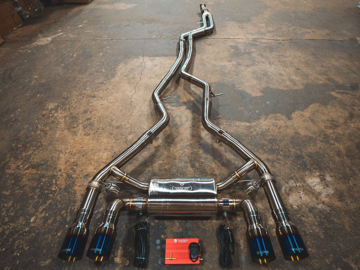 Kies-Motorsports Valvetronic Designs BMW F87 M2 Valved Sport Exhaust System (N55) (4) Burnt (3.5" Outlet)