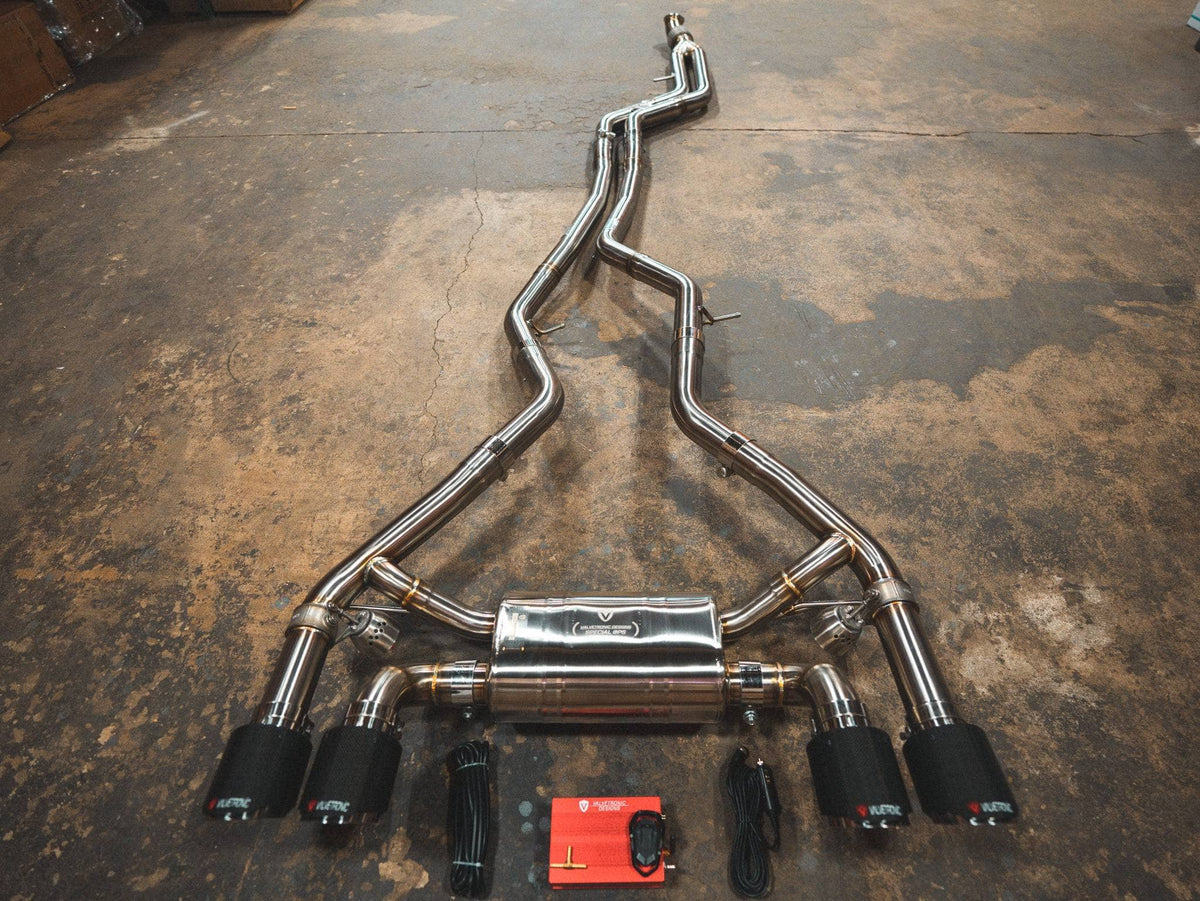 Kies-Motorsports Valvetronic Designs BMW F87 M2 Valved Sport Exhaust System (N55) (4) Carbon Fiber 1x1 (3.5" Outlet)