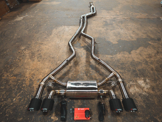 Kies-Motorsports Valvetronic Designs BMW F87 M2 Valved Sport Exhaust System (N55) (4) Carbon Fiber 1x1 (4.0 outlet)