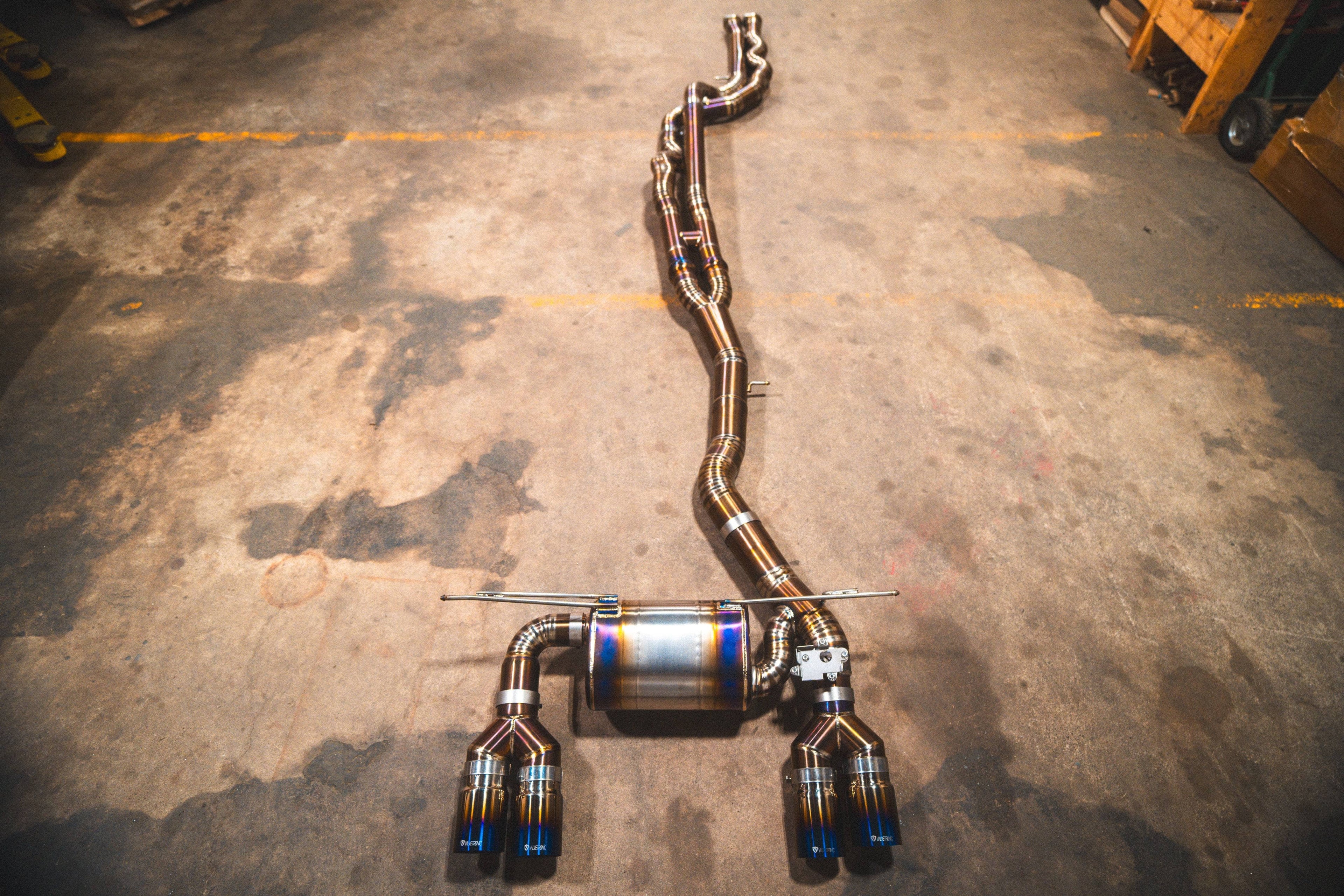 Kies-Motorsports Valvetronic Designs BMW F8x M3 / M4 Equal Length Valved Sport Exhaust System Grade 5 Titanium / (4) Brushed Steel (3.5" Outlet)