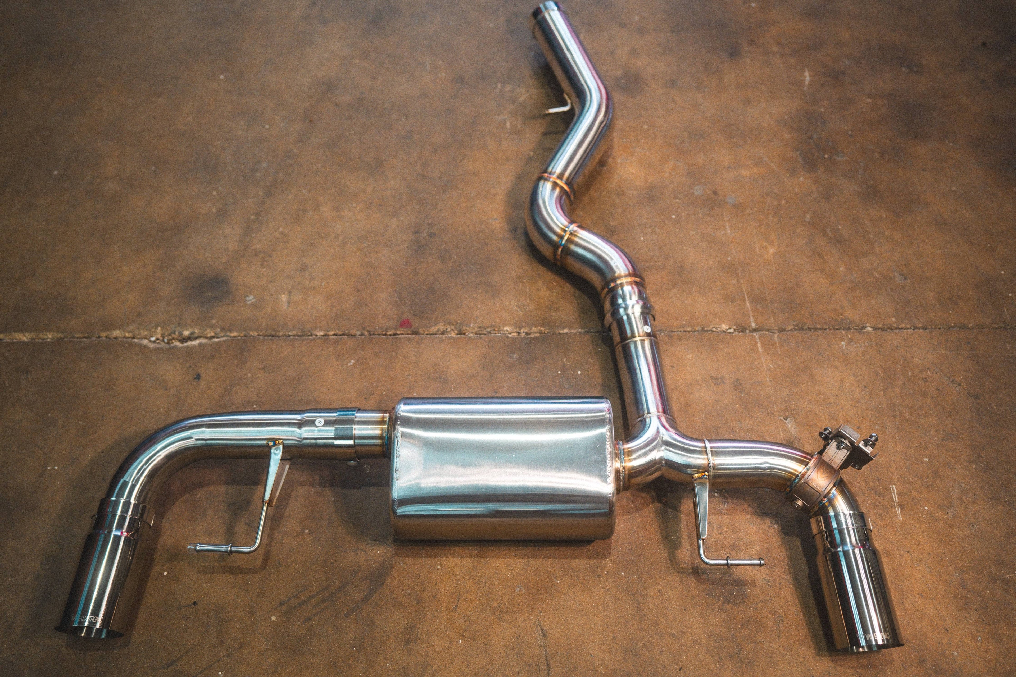 Kies-Motorsports Valvetronic Designs BMW G20/G22 330i/430i Valved Axleback Exhaust System Brushed Steel