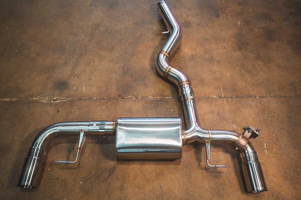 Kies-Motorsports Valvetronic Designs BMW G20/G22 330i/430i Valved Axleback Exhaust System Brushed Steel
