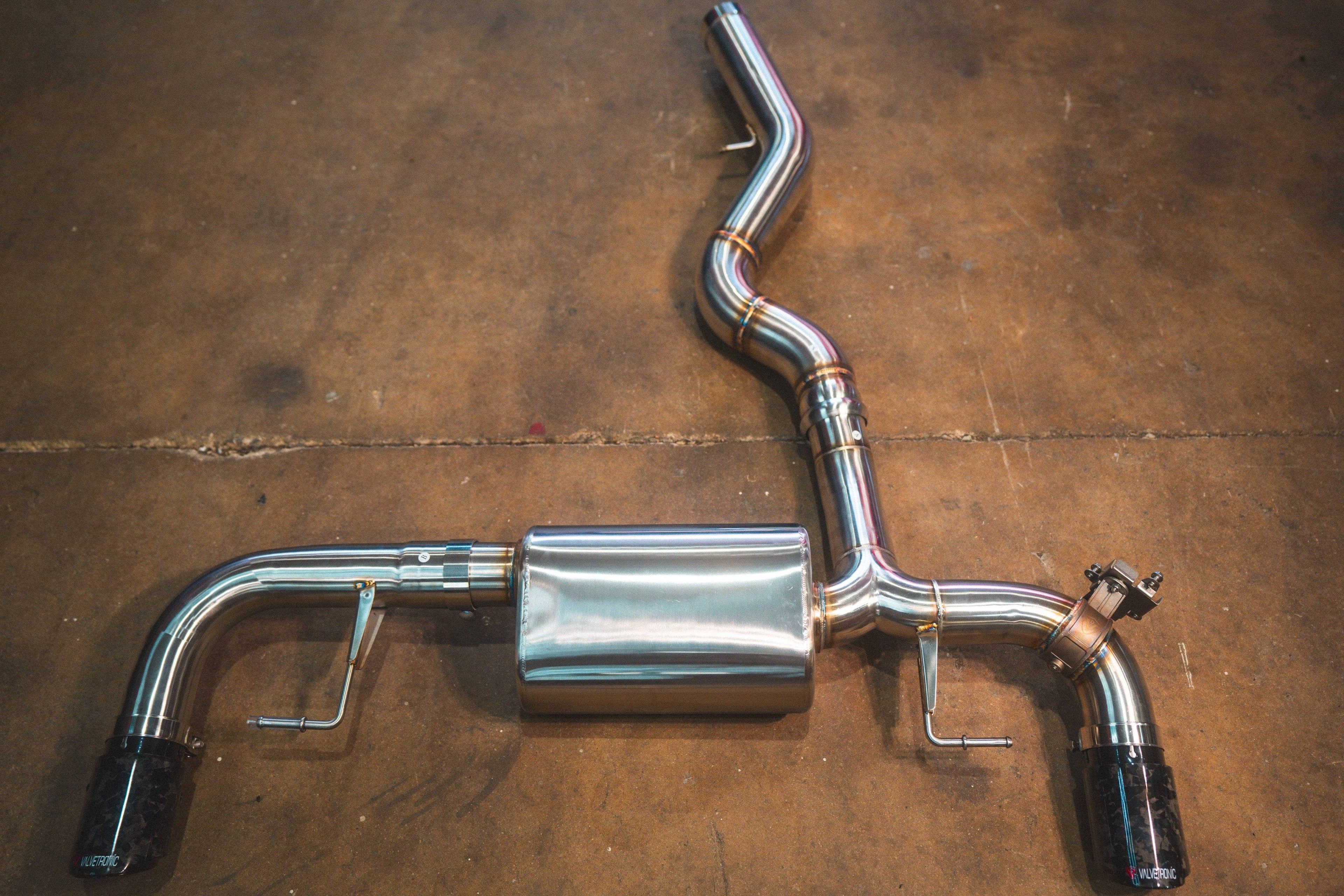 Kies-Motorsports Valvetronic Designs BMW G20/G22 330i/430i Valved Axleback Exhaust System Forged Carbon