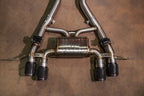 Kies-Motorsports Valvetronic Designs BMW G8x M3 / M4 Valved Sport Exhaust System AXLEBACK / BRUSHED T304 STAINLESS STEEL / (4) 1X1 CARBON FIBER (4.0 OUTLET)