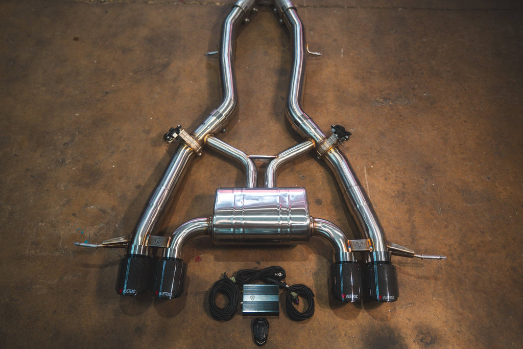 Kies-Motorsports Valvetronic Designs BMW G8x M3 / M4 Valved Sport Exhaust System AXLEBACK / BRUSHED T304 STAINLESS STEEL / (4) BRUSHED STEEL (3.5 OUTLET)
