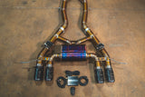 Kies-Motorsports Valvetronic Designs BMW G8x M3 / M4 Valved Sport Exhaust System AXLEBACK / GRADE 5 TITANIUM / (4) FORGED CARBON FIBER (3.5 OUTLET)