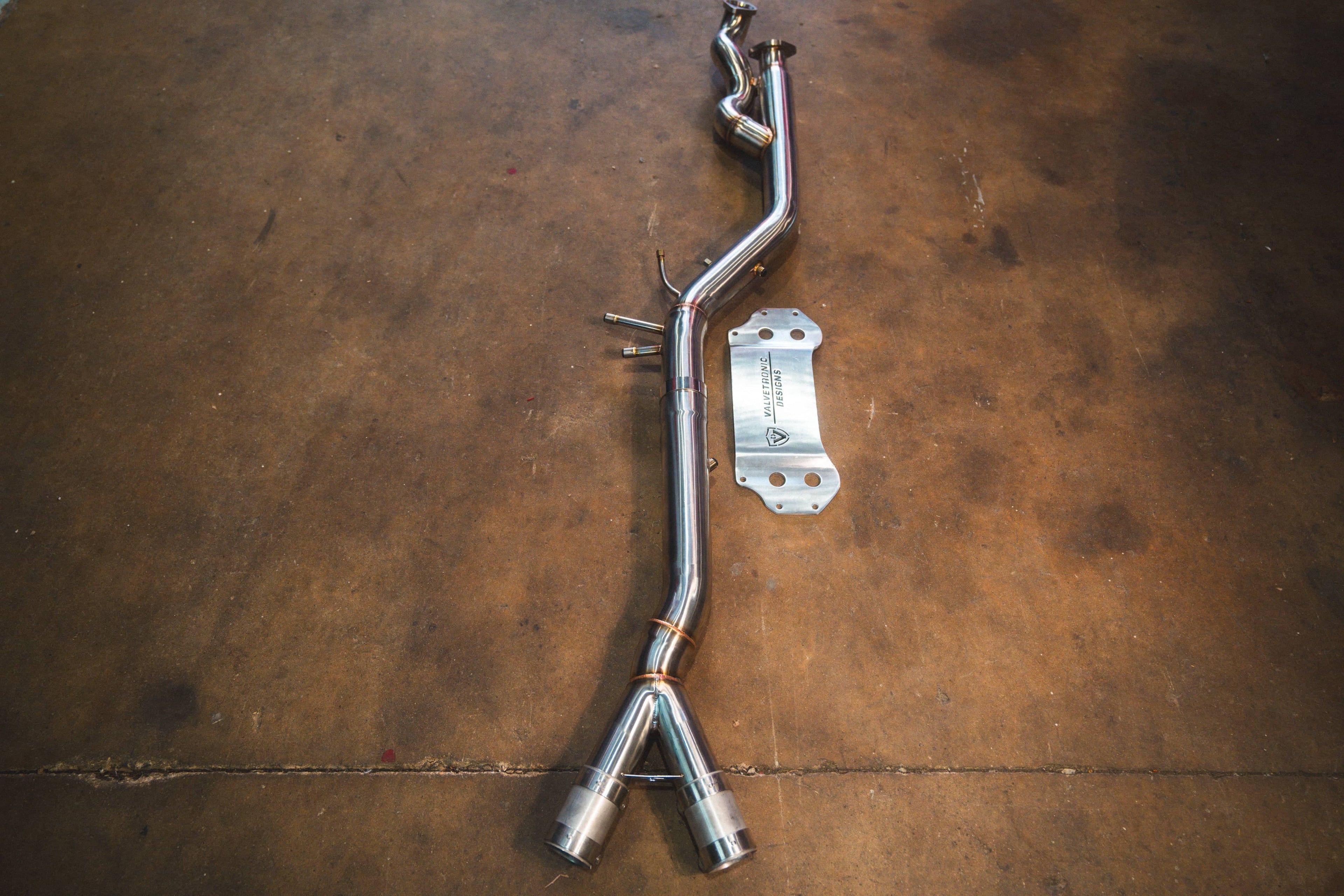 Kies-Motorsports Valvetronic Designs BMW G8x M3 / M4 Valved Sport Exhaust System EQUAL LENGTH MIDPIPE (Select No Tips) / BRUSHED T304 STAINLESS STEEL / NO EXHAUST TIPS (MIDPIPE)