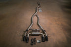 Kies-Motorsports Valvetronic Designs BMW G8x M3 / M4 Valved Sport Exhaust System FULL SYSTEM EQUAL LENGTH (CATBACK) / BRUSHED T304 STAINLESS STEEL / (4) BLACK (3.5 OUTLET)