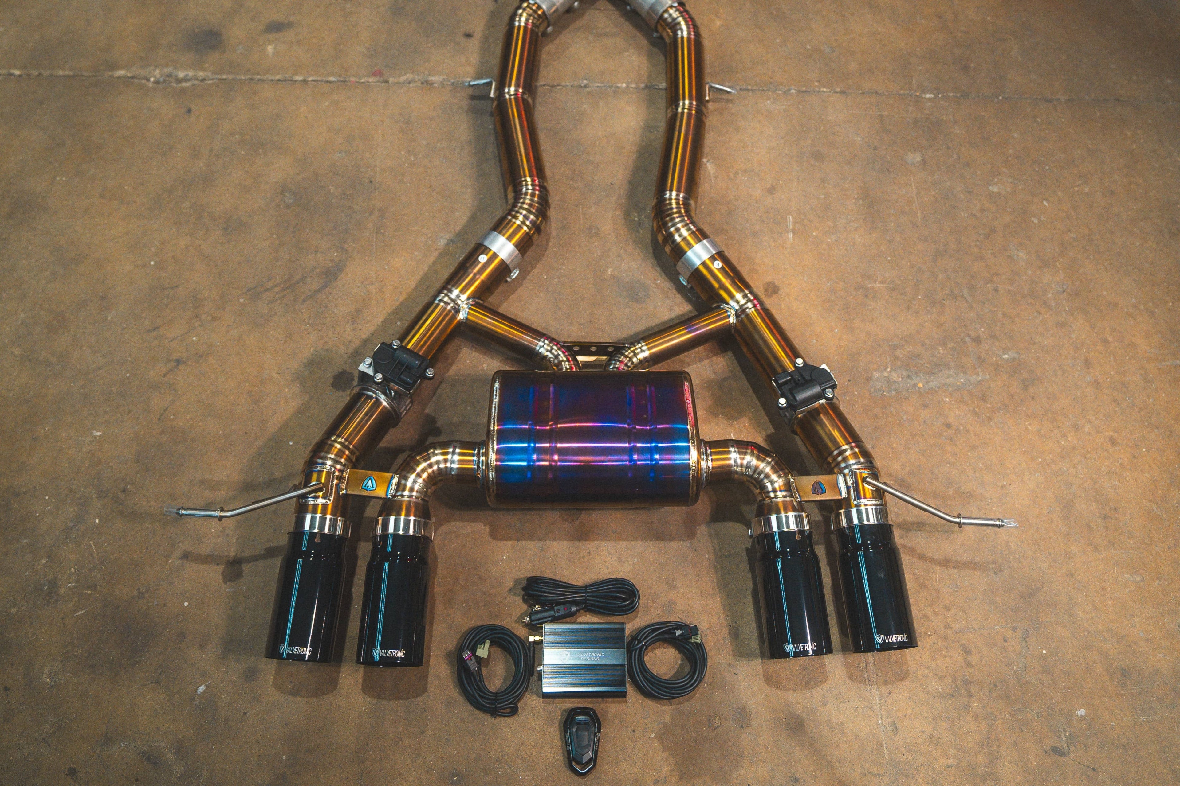 Kies-Motorsports Valvetronic Designs BMW G8x M3 / M4 Valved Sport Exhaust System FULL SYSTEM EQUAL LENGTH (CATBACK) / GRADE 5 TITANIUM / (4) BLACK (3.5 OUTLET)