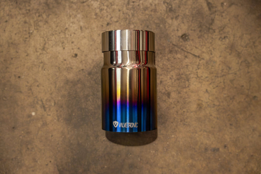 Kies-Motorsports Valvetronic Designs Valvetronic Designs 4.0 Inch Outlet Exhaust Tips (Exclusive) Raw Burnt Titanium / 3" Inlet