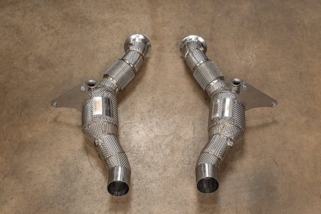 Kies-Motorsports Valvetronic Designs Valvetronic Designs Ferrari F8 Downpipes 400 Cell Catted Pipes
