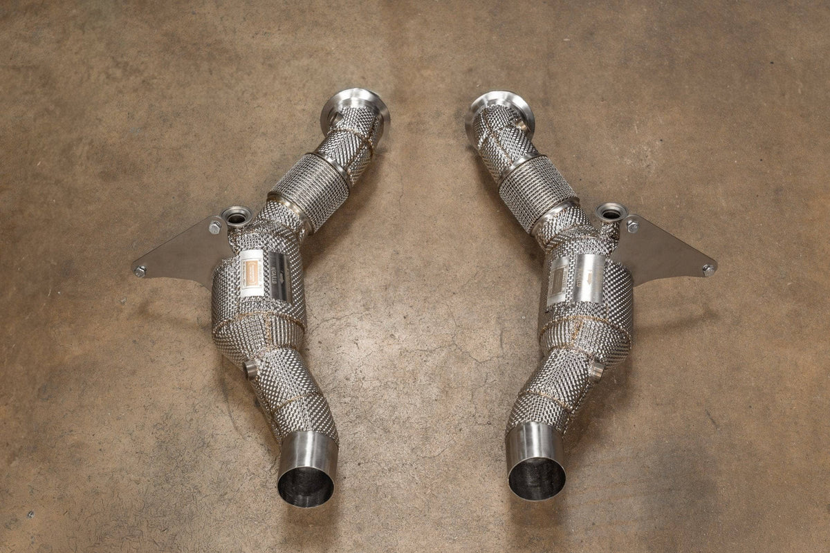 Kies-Motorsports Valvetronic Designs Valvetronic Designs Ferrari F8 Downpipes 400 Cell Catted Pipes