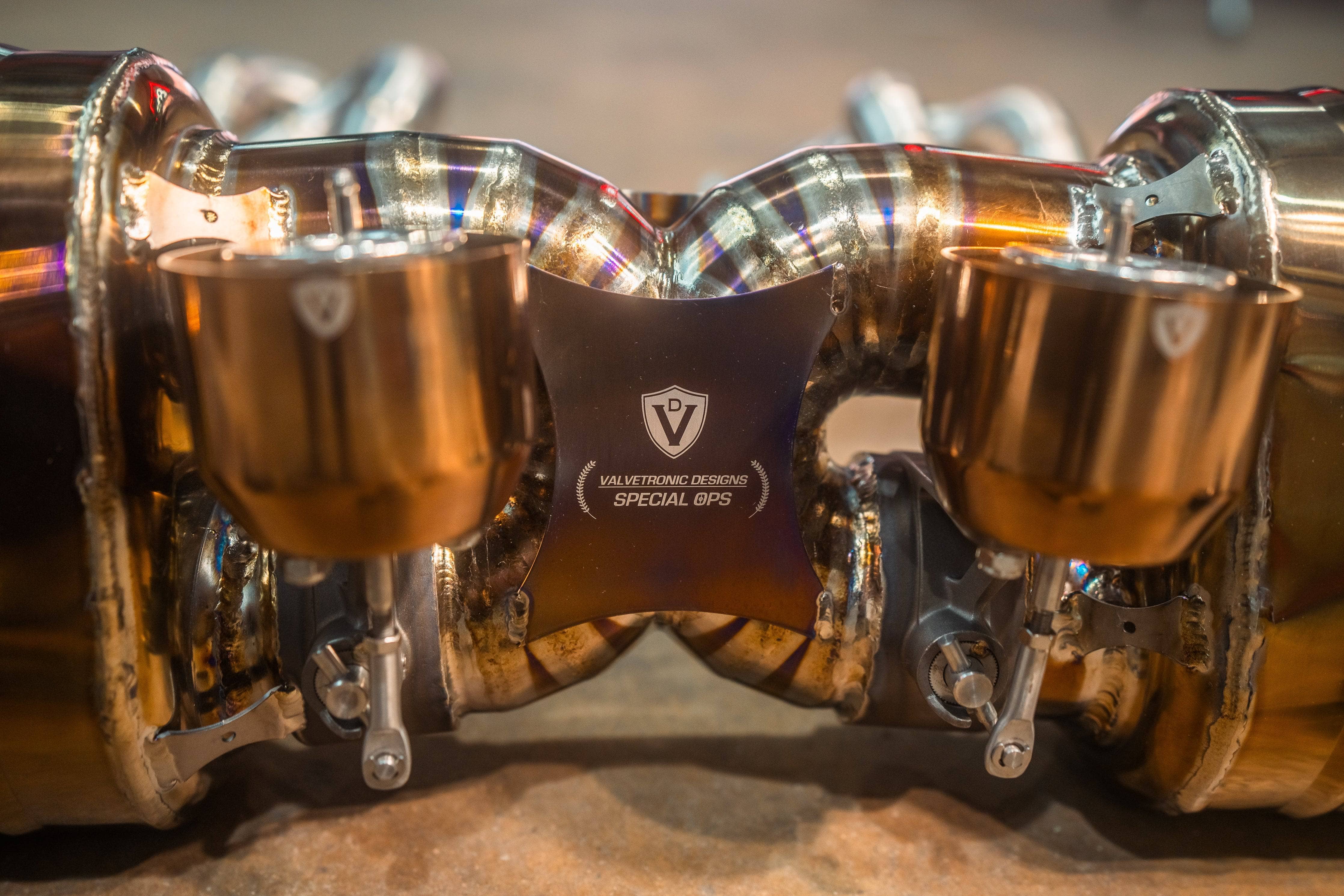 Kies-Motorsports Valvetronic Designs Valvetronic Valved Race Exhaust System for Porsche 911 Turbo 991.1 / 991.2 Grade 5 Titanium